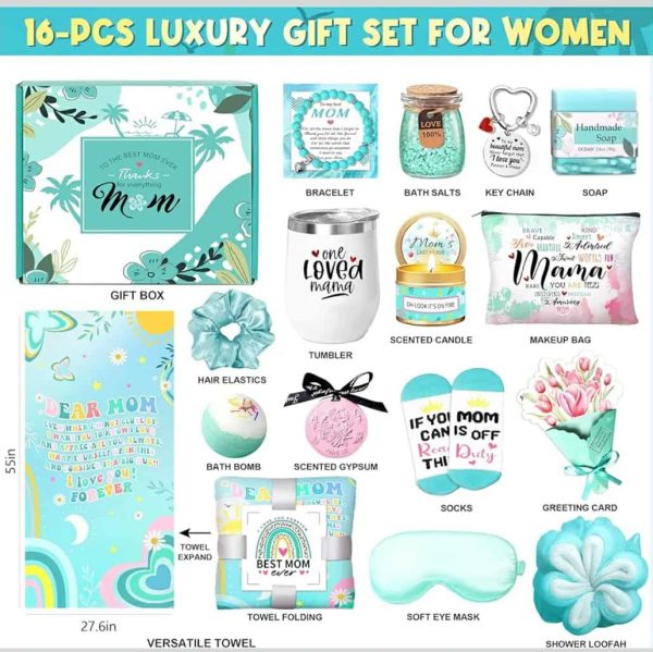 16 Pcs Luxury Self-Care Gift Basket (Thoughtful Gift For Mom) - Image 5