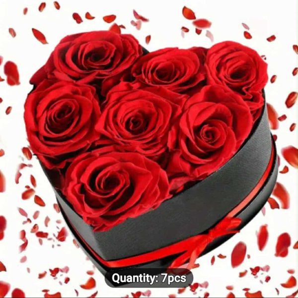 Forever Rose Heart Box (7 roses)