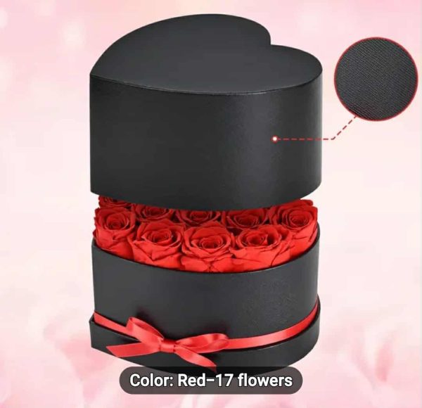 Forever Rose Heart Box (17 Roses) - Image 2
