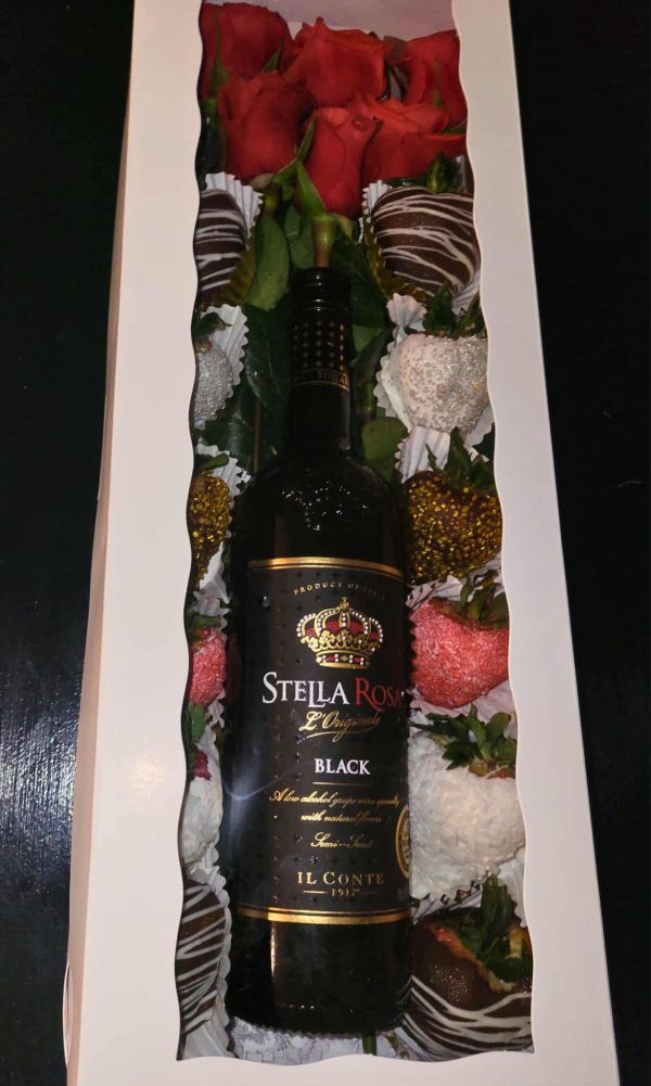 Chocolate Covered Strawberries and Rose Box